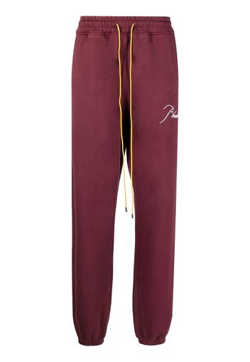 Rhude logo-embroidered track pants - Rosso