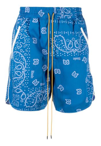 Rhude bandana-print track shorts - Blu