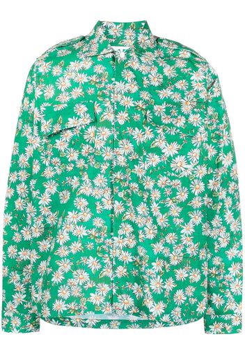 Rhude daisy-print long-sleeved shirt - Verde