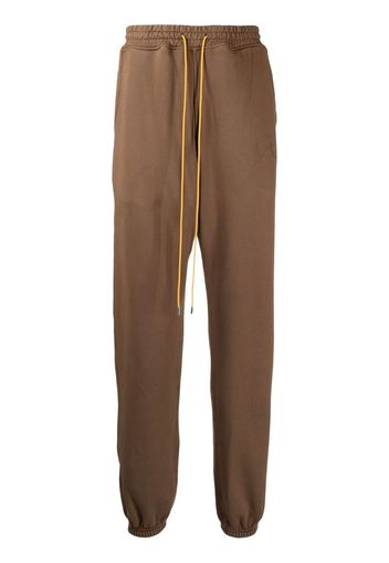 Rhude drawstring-waist cotton track pants - Marrone