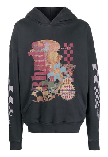 Rhude graphic-print cotton hoodie - Nero