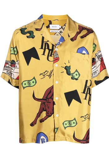 Rhude graphic-print short-sleeved shirt - Giallo