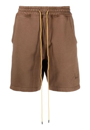 Rhude logo-embroidered track shorts - Marrone