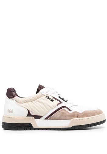 Rhude lace-up logo-patch sneakers - Bianco