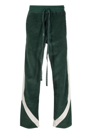 Rhude striped corduroy track pants - Verde