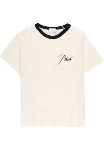 Rhude embroidered cotton T-Shirt - Bianco