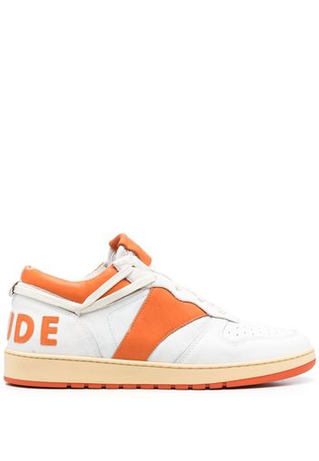 Rhude logo-patch leather sneakers - Bianco