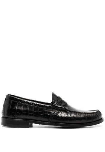 Rhude crocodile-effect leather loafers - Nero