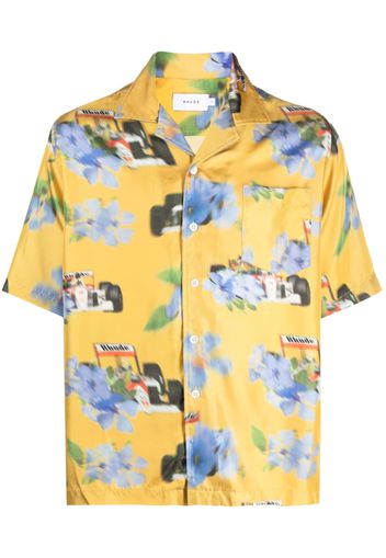 Rhude floral-print silk shirt - Giallo