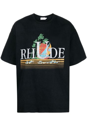 Rhude logo graphic-print T-shirt - Nero