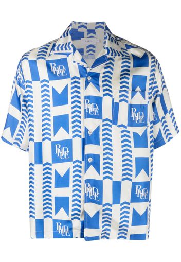 Rhude graphic-print silk shirt - Blu