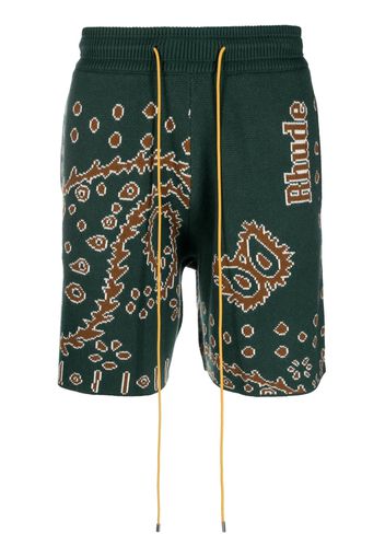 Rhude intarsia-knit drawstring shorts - Verde