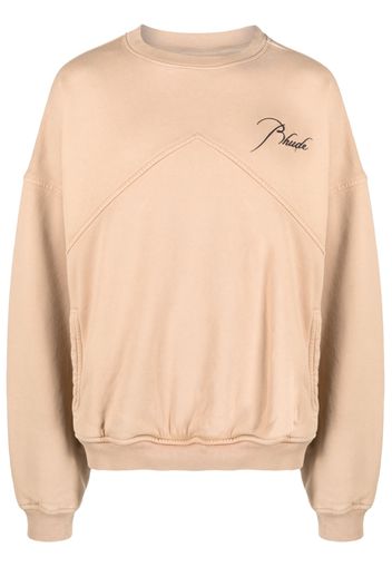 Rhude logo-print slouchy sweatshirt - Marrone