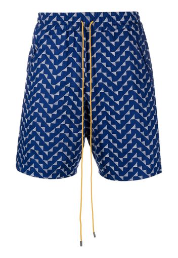 Rhude Beachfront geometric-pattern shorts - Blu