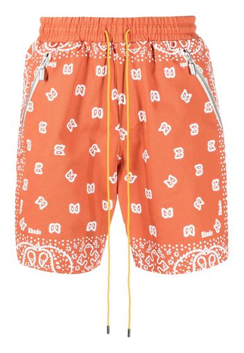 Rhude graphic-print track shorts - Arancione