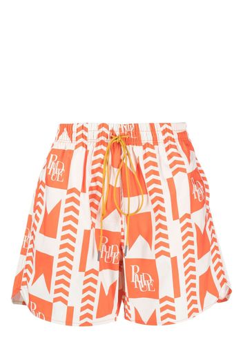 Rhude Costume da bagno Grasse con stampa - Arancione