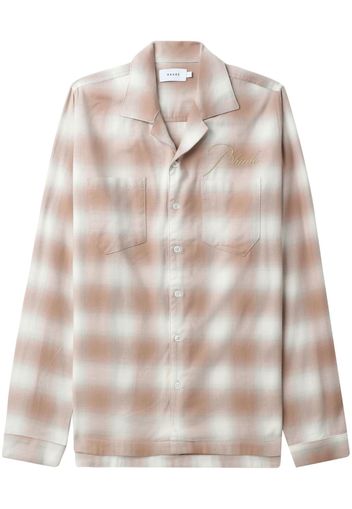 Rhude logo-embroidered check-print shirt - Marrone