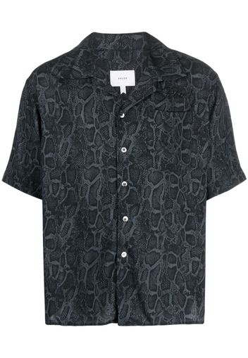 Rhude snakeskin-print logo-embroidered shirt - Nero