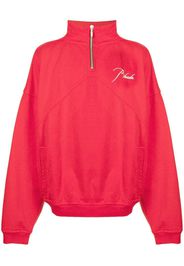 Rhude embroidered half-zip sweatshirt - Rosso