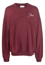 Rhude embroidered-logo cotton jumper - Rosso