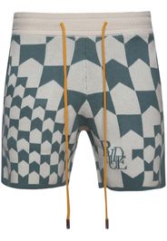 Rhude Racing monogram-knit shorts - Toni neutri