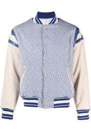 Rhude diamond-jacquard baseball jacket - Blu