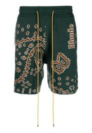 Rhude intarsia-knit drawstring shorts - Verde