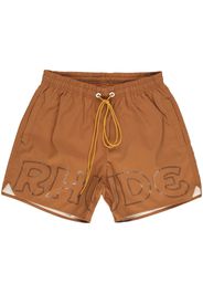 Rhude logo-print swim shorts - Marrone