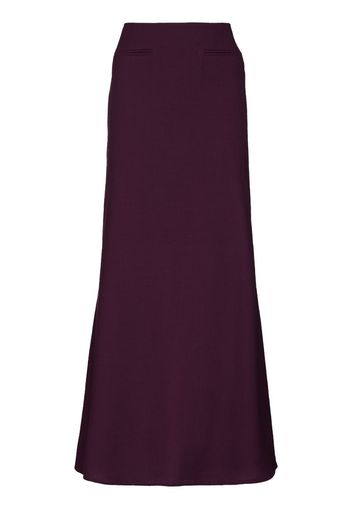 rear-vent wool long skirt