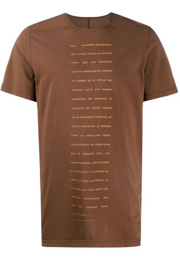 Poem-print short sleeved T-shirt