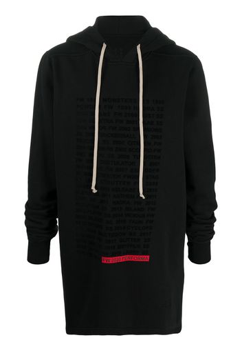 text-print cotton hoodie