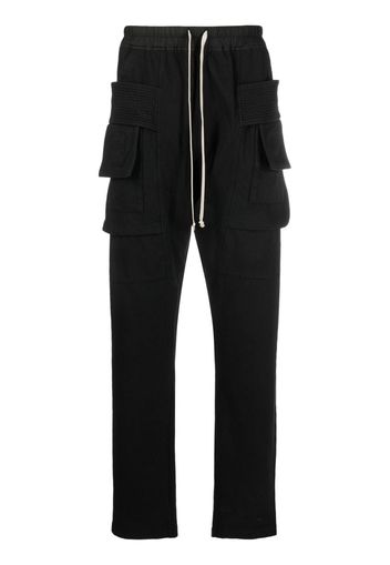 Rick Owens DRKSHDW drawstring cotton track pants - Nero