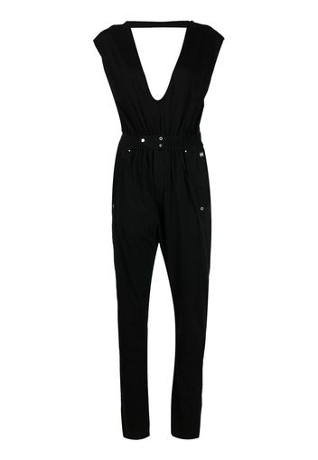 Rick Owens DRKSHDW deep V-neck jumpsuit - Nero