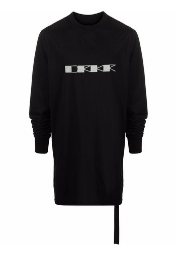 Rick Owens DRKSHDW Felpa oversize con stampa - Nero