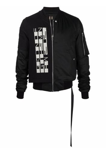 Rick Owens DRKSHDW logo-print bomber jacket - Nero