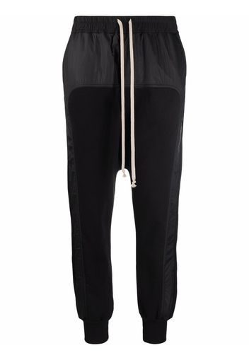 Rick Owens DRKSHDW drawstring panelled track pants - Nero