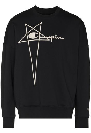 Rick Owens DRKSHDW x Champion logo-embroidered sweatshirt - Nero