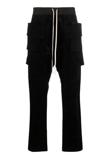 Rick Owens DRKSHDW tapered corduroy cargo trousers - Nero