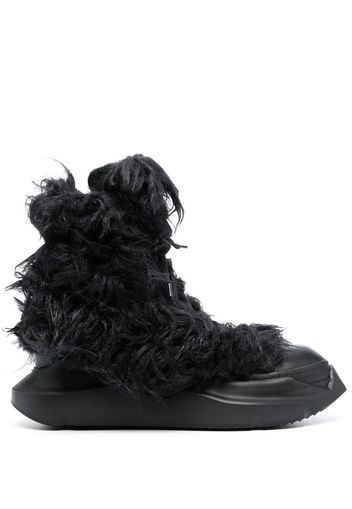 Rick Owens DRKSHDW Abstract faux-fur side-zip sneakers - Nero