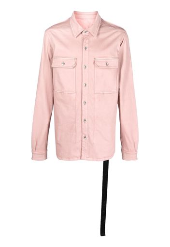 Rick Owens DRKSHDW cotton-blend long-sleeved overshirt - Rosa