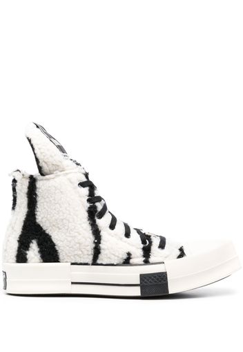 Rick Owens DRKSHDW square-toe shearling sneakers - Bianco