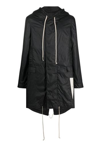 Rick Owens DRKSHDW fishtail hooded raincoat - Nero