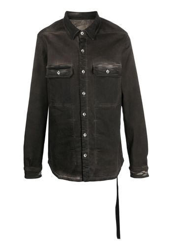 Rick Owens DRKSHDW garment-dyed shirt jacket - Marrone