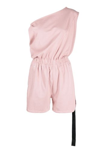 Rick Owens DRKSHDW one-shoulder cotton playsuit - Rosa