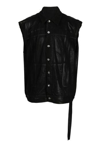 Rick Owens DRKSHDW sleeveless wax-coated cotton vest - Nero