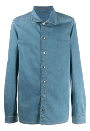 snap button denim shirt