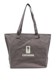 Rick Owens DRKSHDW logo-print canvas tote bag - Toni neutri