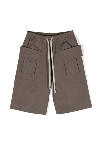 Rick Owens Kids Creatch drawstring cargo shorts - Marrone