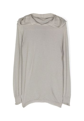 Rick Owens Kids fine-knit hooded top - Grigio