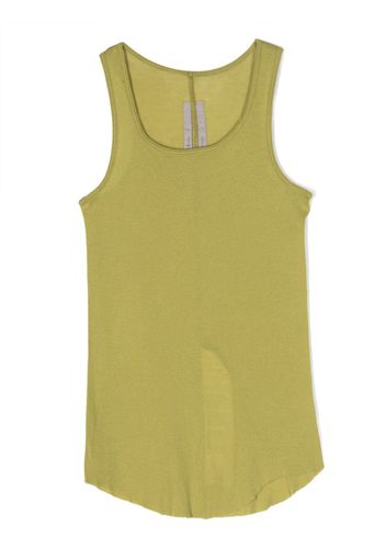 Rick Owens Kids organic cotton raw edge tank top - Verde